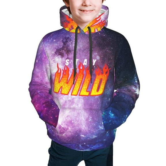 Ben Azelart Stay Wild Kids' Hoodie 3d Print Sweatshirt Soft Pullover Hooded With Big Pockets For Boys Or Girls Large