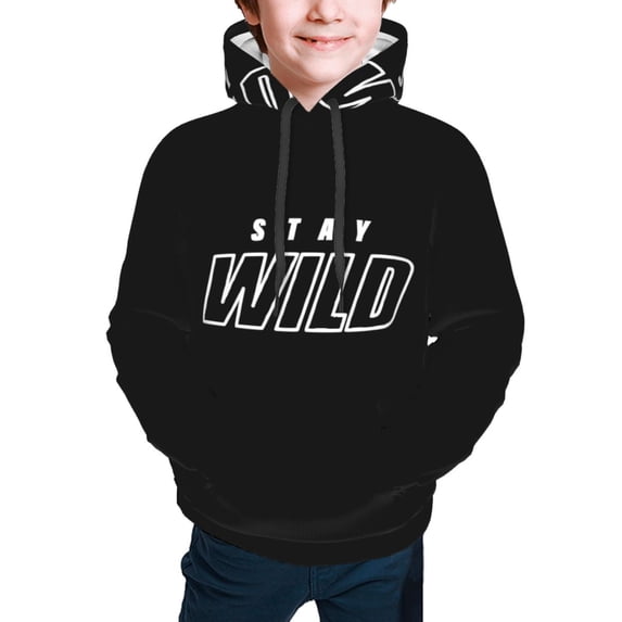 Ben Azelart Stay Wild Kids' Hoodie 3d Print Sweatshirt Soft Pullover Hooded With Big Pockets For Boys Or Girls Medium