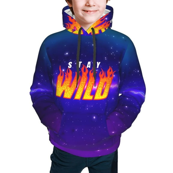 Ben Azelart Stay Wild Kids' Hoodie 3d Print Sweatshirt Soft Pullover Hooded With Big Pockets For Boys Or Girls Medium