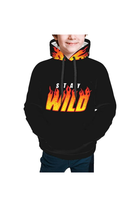 Ben Azelart Stay Wild Kids' Hoodie 3d Print Sweatshirt Soft Pullover Hooded With Big Pockets For Boys Or Girls Small