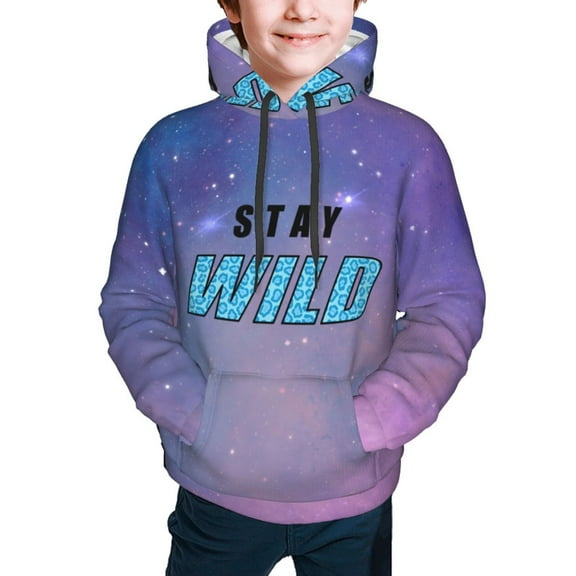 Ben Azelart Stay Wild Kids' Hoodie 3d Print Sweatshirt Soft Pullover Hooded With Big Pockets For Boys Or Girls Small