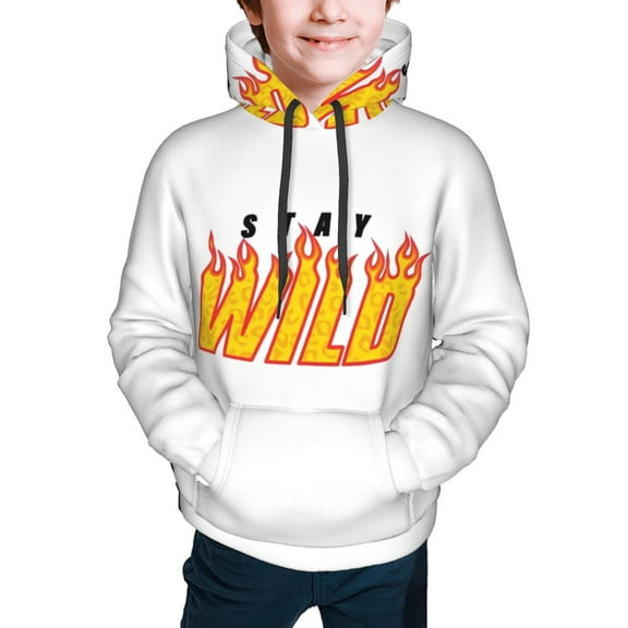 Ben Azelart Stay Wild Kids' Hoodie 3d Print Sweatshirt Soft Pullover Hooded With Big Pockets For Boys Or Girls Small