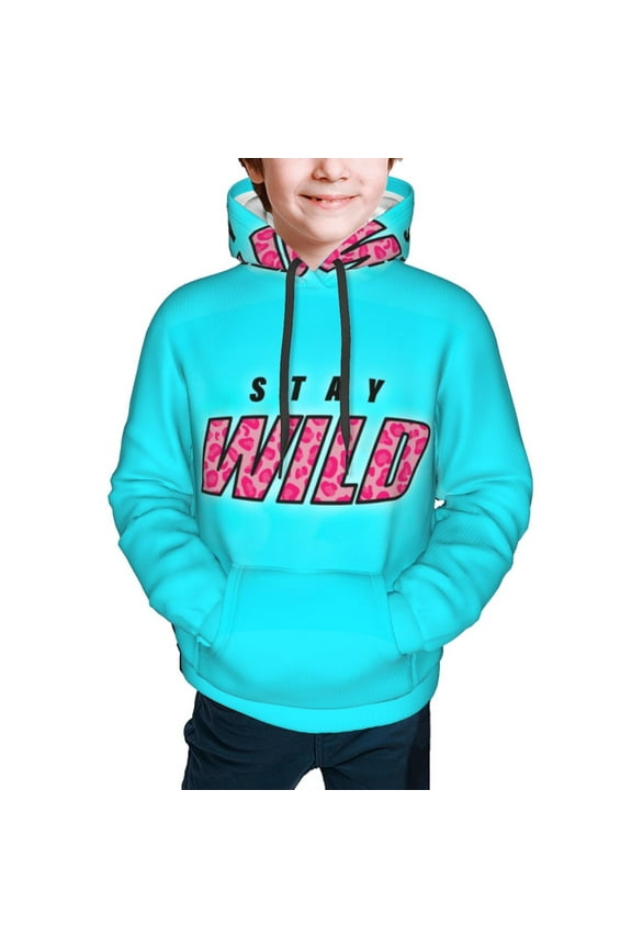 Ben Azelart Stay Wild Kids' Hoodie 3d Print Sweatshirt Soft Pullover Hooded With Big Pockets For Boys Or Girls Small