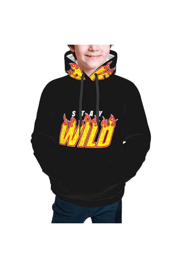 Ben Azelart Stay Wild Kids' Hoodie 3d Print Sweatshirt Soft Pullover Hooded With Big Pockets For Boys Or Girls Small