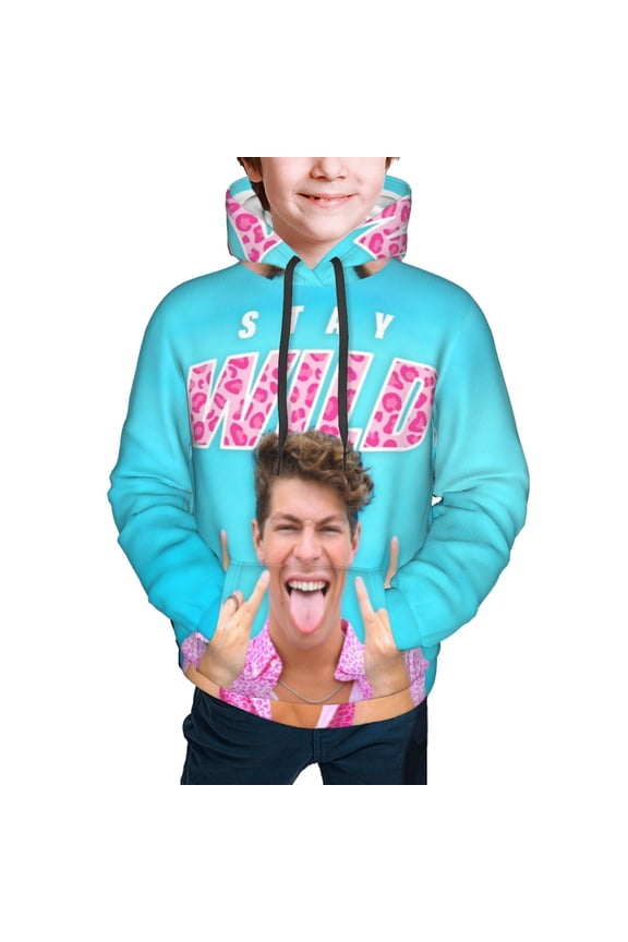 Ben Azelart Stay Wild Kids' Hoodie 3d Print Sweatshirt Soft Pullover Hooded With Big Pockets For Boys Or Girls Small