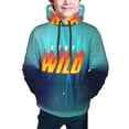 thumbnail image 1 of Ben Azelart Stay Wild Kids' Hoodie 3d Print Sweatshirt Soft Pullover Hooded With Big Pockets For Boys Or Girls Small, 1 of 8