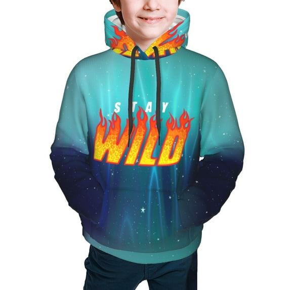 Ben Azelart Stay Wild Kids' Hoodie 3d Print Sweatshirt Soft Pullover Hooded With Big Pockets For Boys Or Girls Small