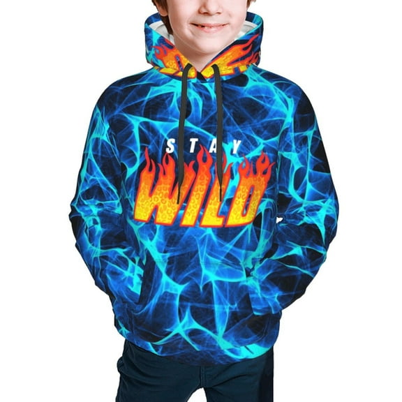 Ben Azelart Stay Wild Kids' Hoodie 3d Print Sweatshirt Soft Pullover Hooded With Big Pockets For Boys Or Girls Small