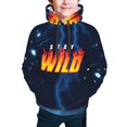 thumbnail image 1 of Ben Azelart Stay Wild Kids' Hoodie 3d Print Sweatshirt Soft Pullover Hooded With Big Pockets For Boys Or Girls Small, 1 of 8