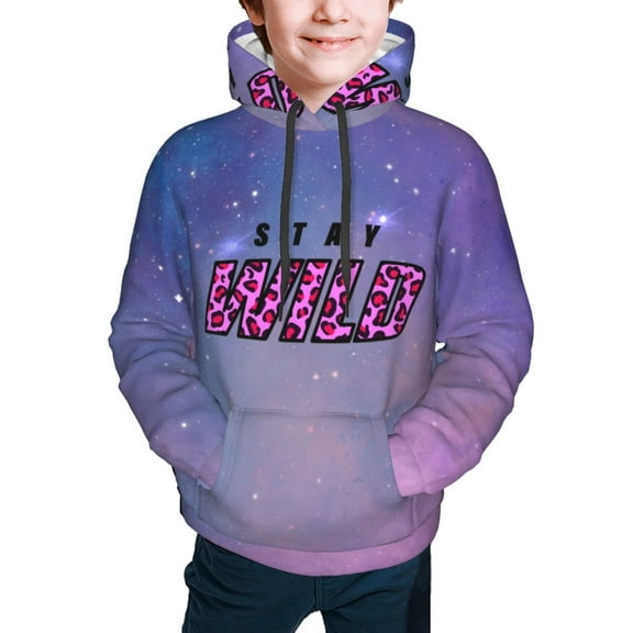Ben Azelart Stay Wild Kids' Hoodie 3d Print Sweatshirt Soft Pullover Hooded With Big Pockets For Boys Or Girls Small