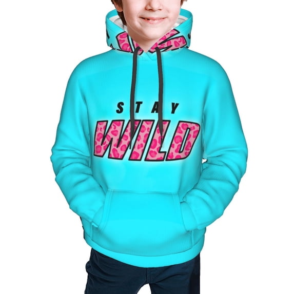 Ben Azelart Stay Wild Kids' Hoodie 3d Print Sweatshirt Soft Pullover Hooded With Big Pockets For Boys Or Girls X-Large