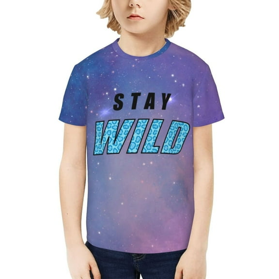 Ben Azelart Stay Wild Kids T-Shirt 3d Printed Graphic T-Shirts Boys And Girls Short Sleeve Shirts For Youth Kids Medium
