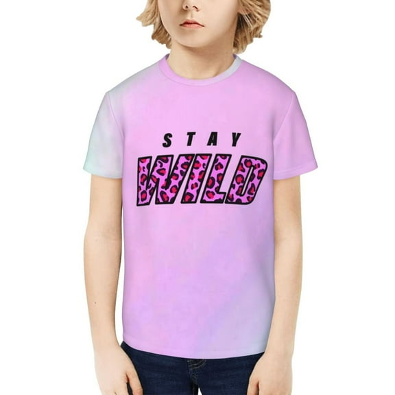Ben Azelart Stay Wild Kids T-Shirt 3d Printed Graphic T-Shirts Boys And Girls Short Sleeve Shirts For Youth Kids Small