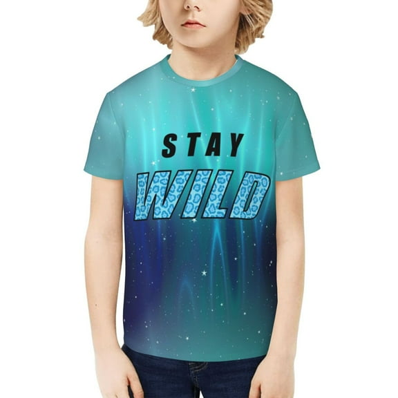 Ben Azelart Stay Wild Kids T-Shirt 3d Printed Graphic T-Shirts Boys And Girls Short Sleeve Shirts For Youth Kids X-Small