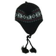 thumbnail image 1 of Ben Berger Boys Black & Red Snowflake Fleece Lined Winter Trapper Hat, 1 of 1