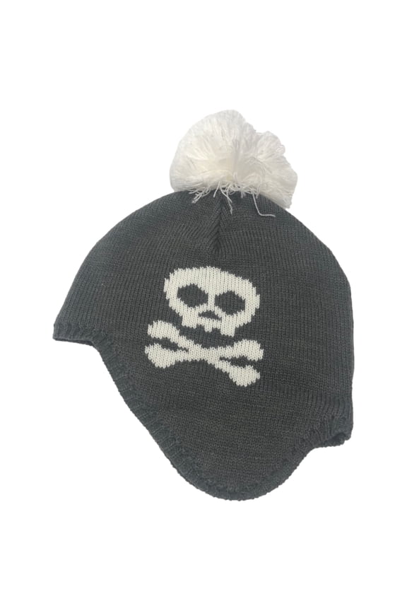 Boys Gray Skull Trapper Hat