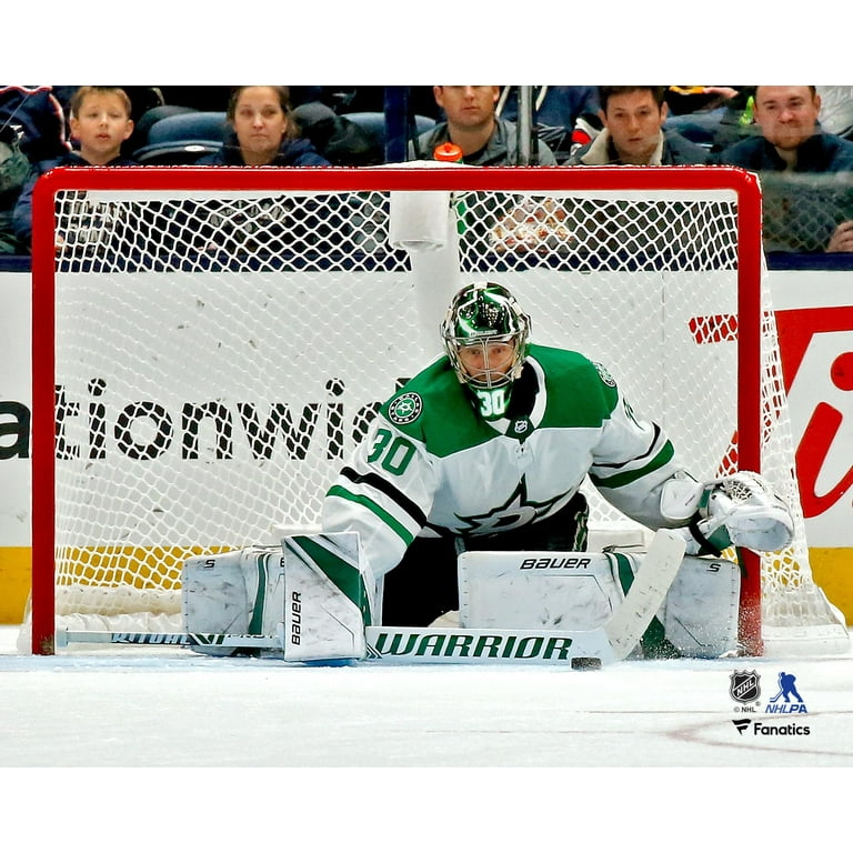 Ben Bishop Dallas Stars Unsigned Green Jersey Making Save