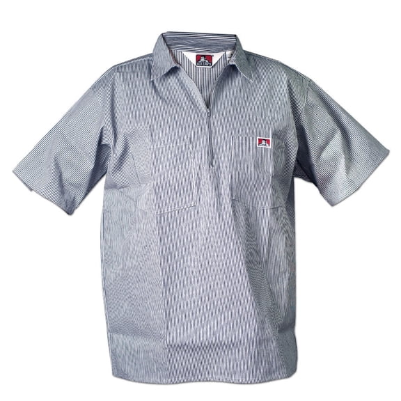 Ben Davis 11239 Men's 1/2 Zipper Short Sleeve Stripe Shirt - 2X