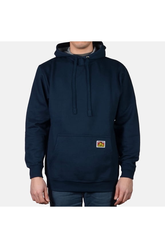 Men's Hoodie Drawstring Front Pocket Heavyweight Pullover Hoodie, Navy, L