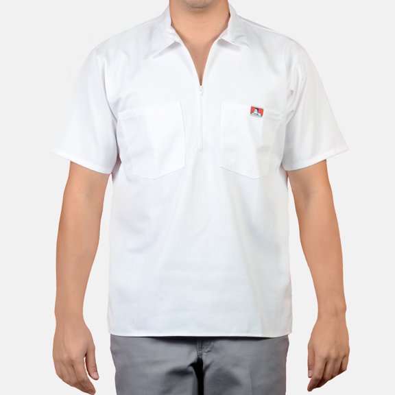 Ben Davis Men's Half-Zip Short Sleeve Collared Solid Work Shirt 121-M