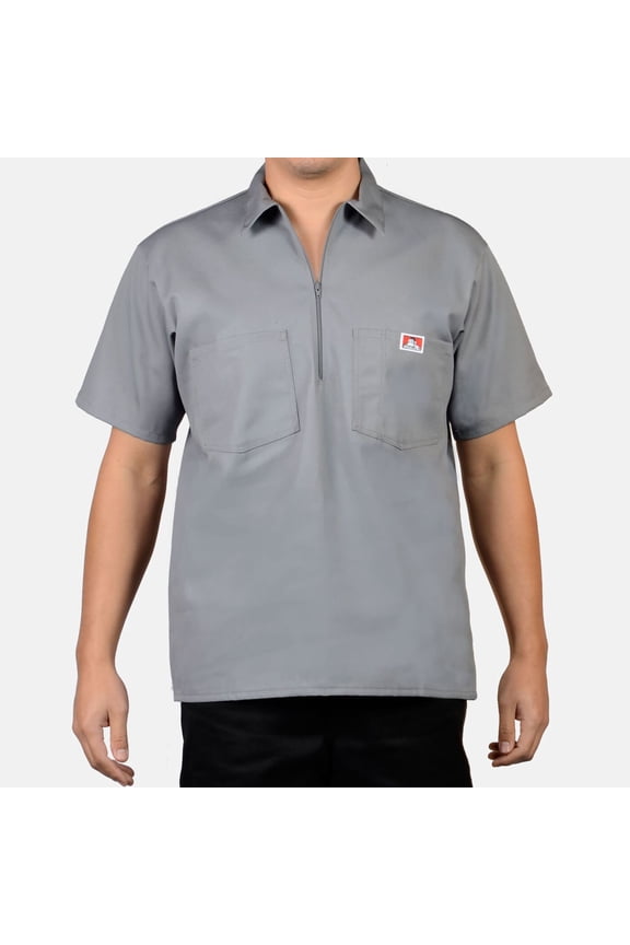 Short Sleeve Solid Half-Zip Shirt