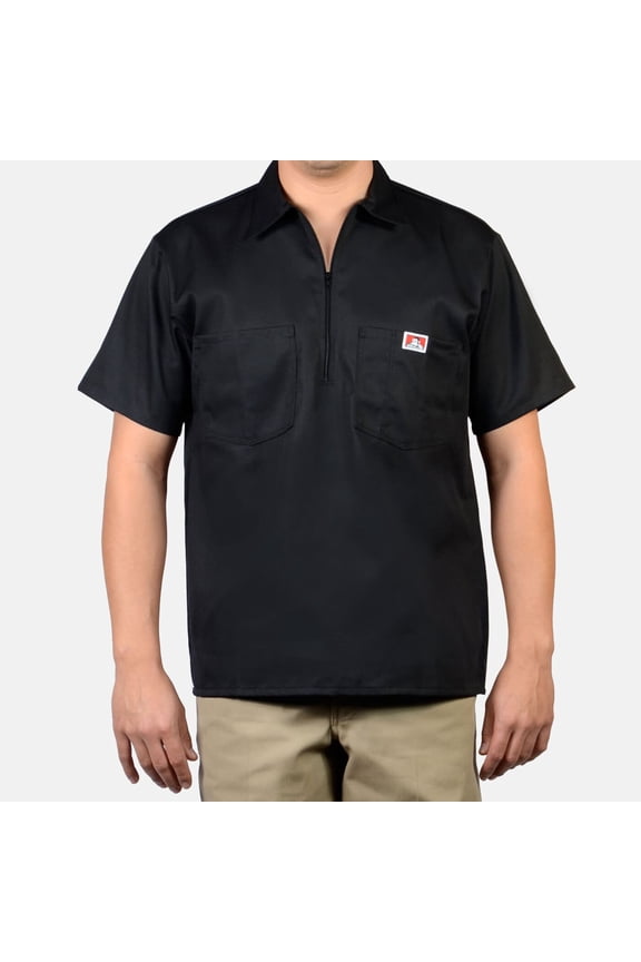 Short Sleeve Solid Half-Zip Shirt