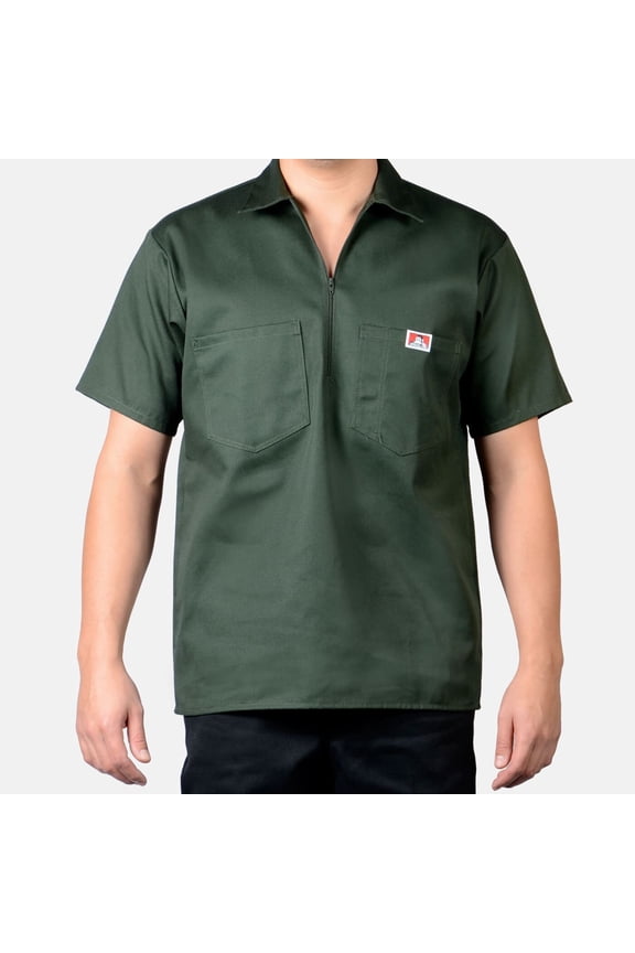 Short Sleeve Solid Half-Zip Shirt
