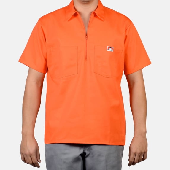 Ben Davis Men's Half-Zip Short Sleeve Collared Solid Work Shirt 126-XL