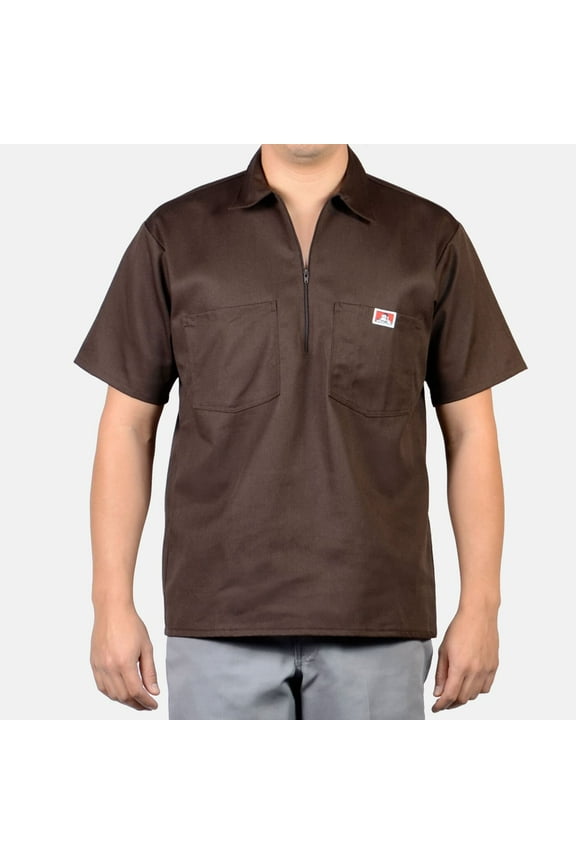 Short Sleeve Solid Half-Zip Shirt