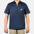thumbnail image 1 of Ben Davis Men's Half-Zip Short Sleeve Collared Solid Work Shirt 168-2XL, 1 of 11