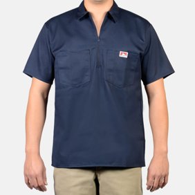 Ben Davis Men's Half-Zip Short Sleeve Collared Solid Work Shirt 168-S