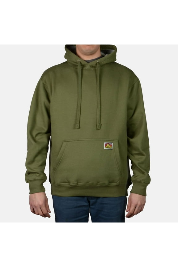 Men's Hoodie Drawstring Front Pocket Heavyweight Pullover Hoodie, Olive, XL