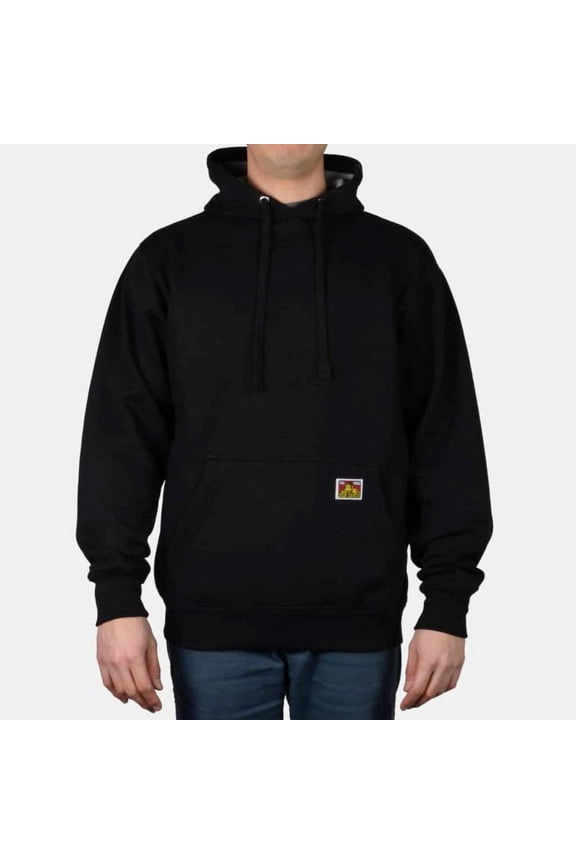 Men's Hoodie Drawstring Front Pocket Heavyweight Pullover Hoodie, Black, M