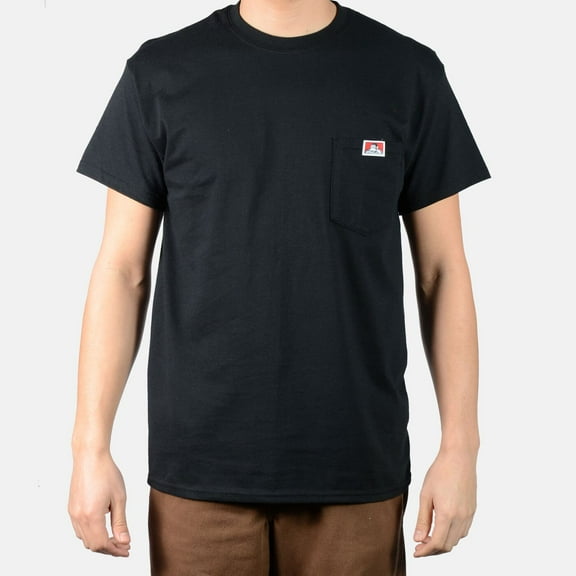 Ben Davis Men's Short Sleeve 100% Cotton Classic Pocket Logo Tee Black L