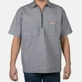 thumbnail image 1 of Ben Davis Men's Short Slv Cotton Blend Pockets 1/2 Zip Shirt Hickory 108-5XL, 1 of 5