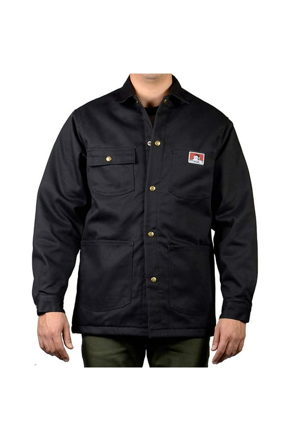Mens Heavyweight Original Snap Button Front Jacket 398 Black 4XL