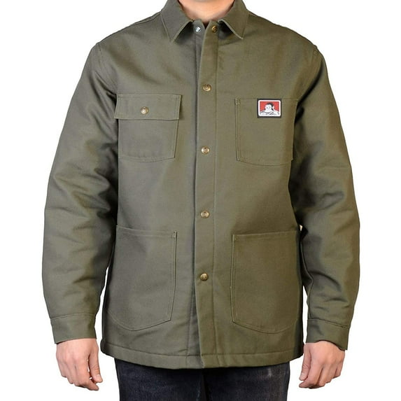 Ben Davis Mens Heavyweight Original Snap Button Front Jacket 398 Olive M