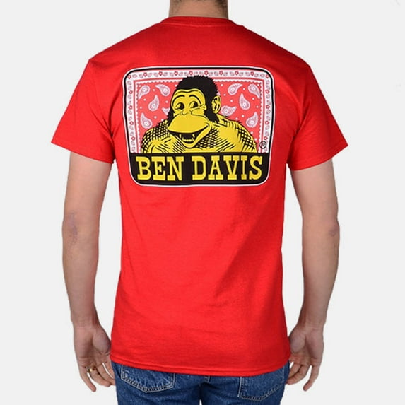 Ben Davis Men's T-Shirt Short Sleeve Crew Neck Paisley Graphic Logo Shirt, Red, S