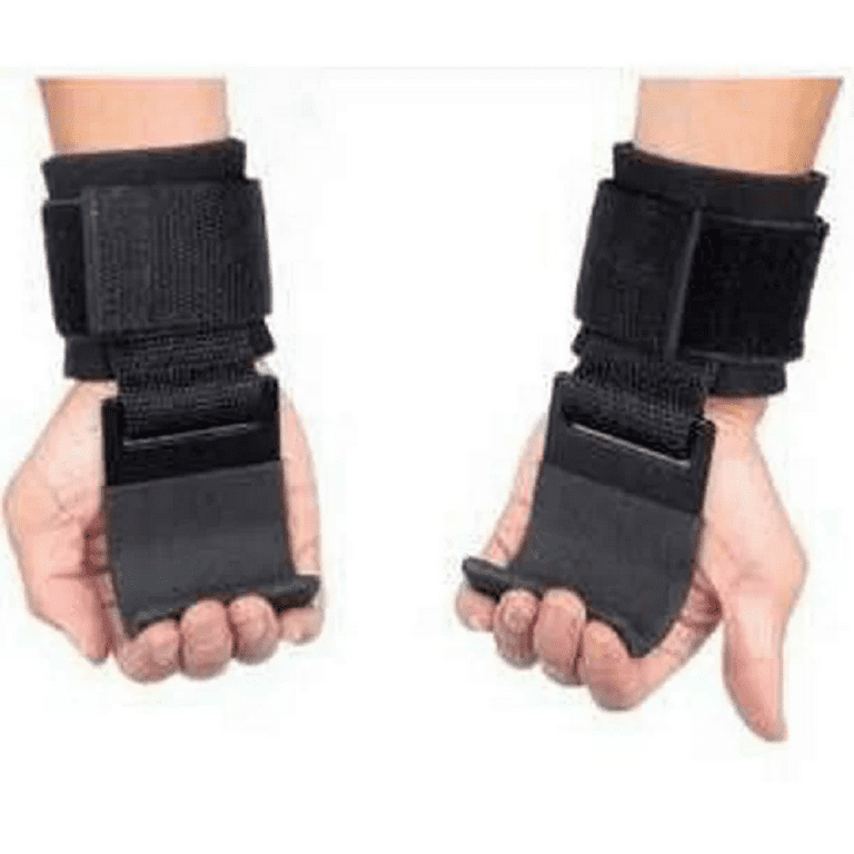 Ben Din Weight Lifting Hook Wrist Straps for Both Hands - Gym Support Straps  - Black 