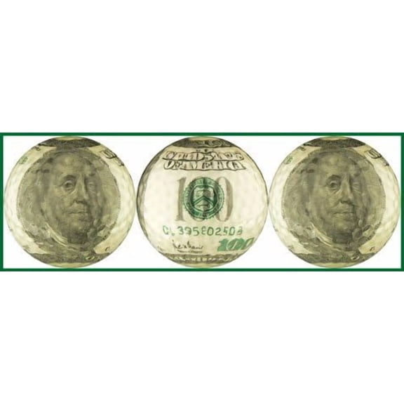 Ben Franklin $100 Bill Golf Ball Gift Set