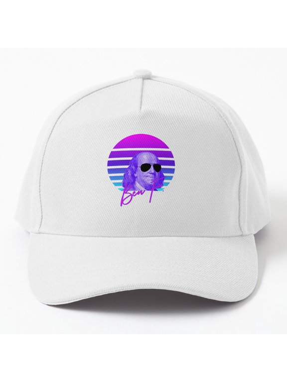 Ben Franklin Vaporwave Baseball Hat, American History Retro Graphic Design, Classic Cap