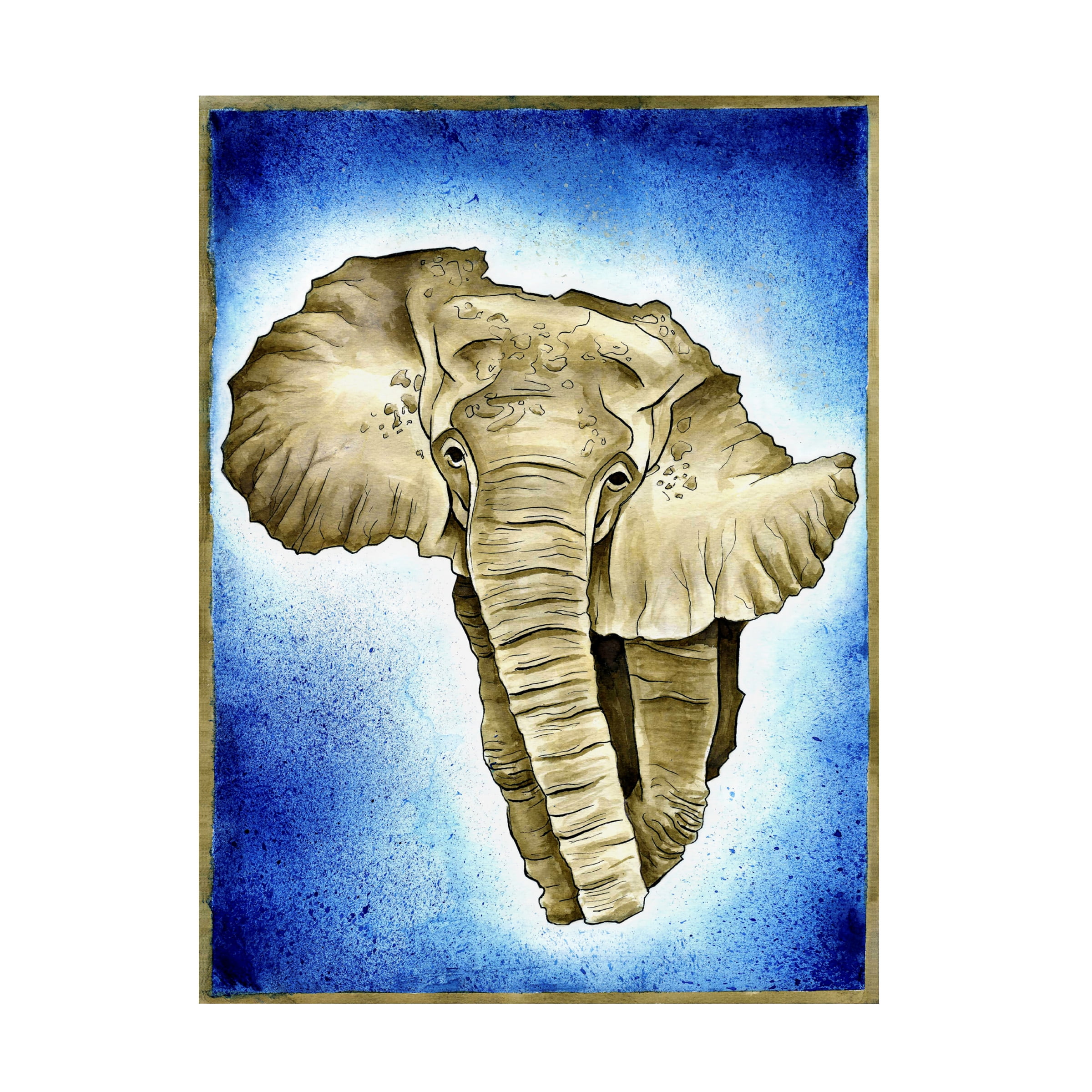 Ben Heine 'African Continent Watercolor' Canvas Art