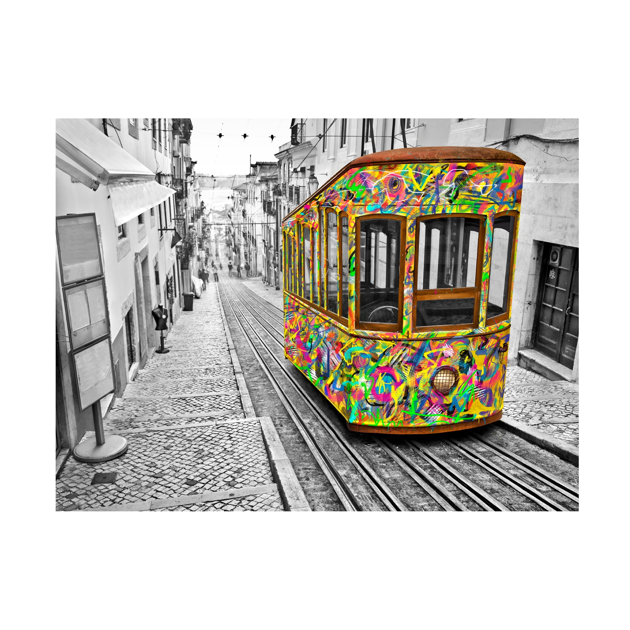 Ben Heine 'Lisbon Tram Revisited Colorful' Canvas Art