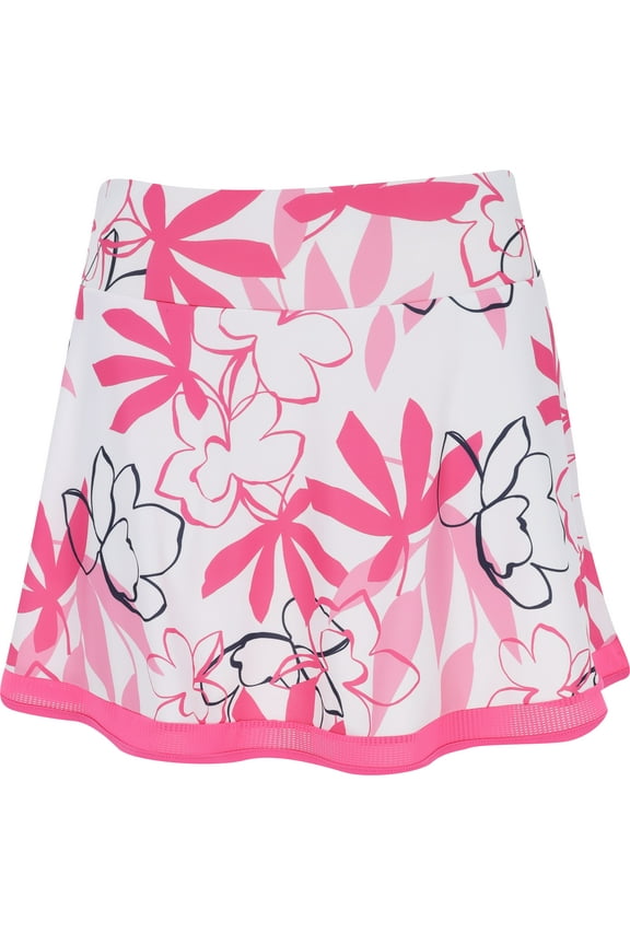 16" Blossom Printed Bright White Skort Women XS