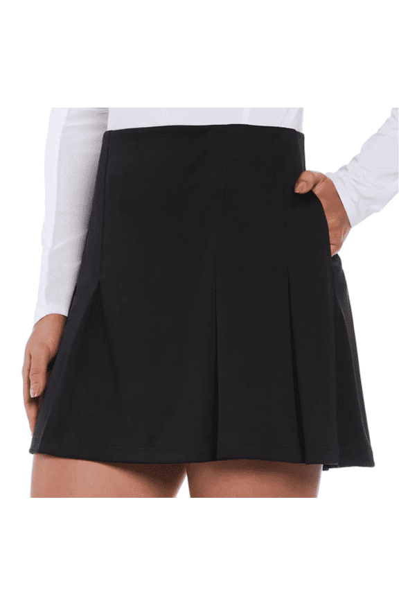 16 Inch Contemporary Pleat Caviar Skort Women M