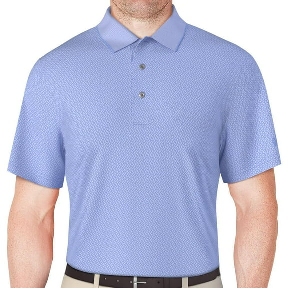 Ben Hogan 2 Tone Micro Geo Jacquard Cornflower Blue Shirt Men XL