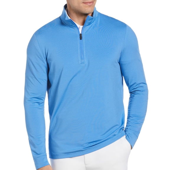 Ben Hogan Feeder Stripe 1/4 Zip Palace Blue Outerwear Men XL