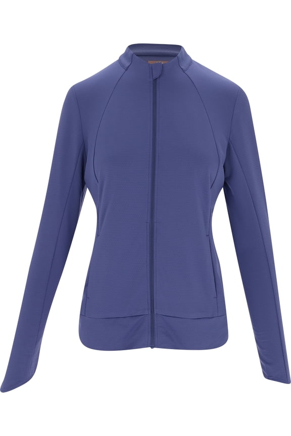 Lightweight Textured Full Zip Blue Iris Outerwear Women XXL