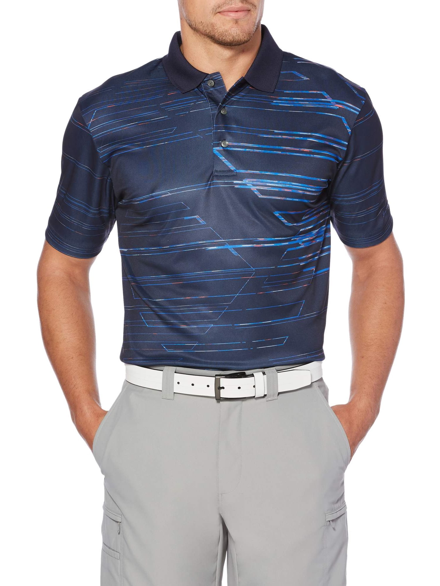 Ben Hogan Performance Men's Linear Space Dye Short Sleeve Polo Shirt