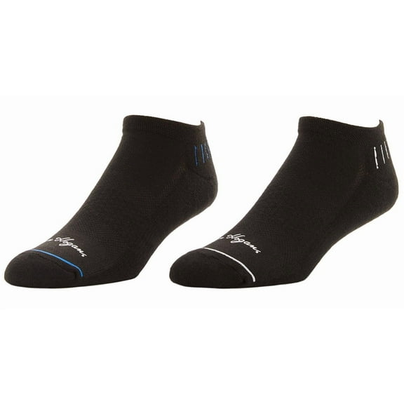 Ben Hogan Low Cut Motion Stripe 2 Pack Black Socks Men 12 - 15